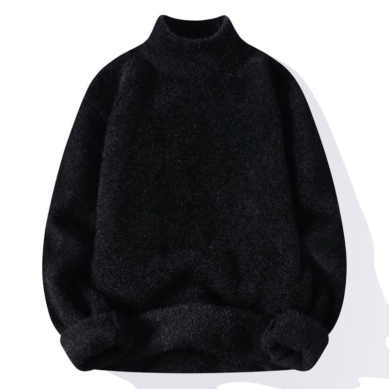 Men's Half Turtleneck Sweater Winter Solid Color Warm